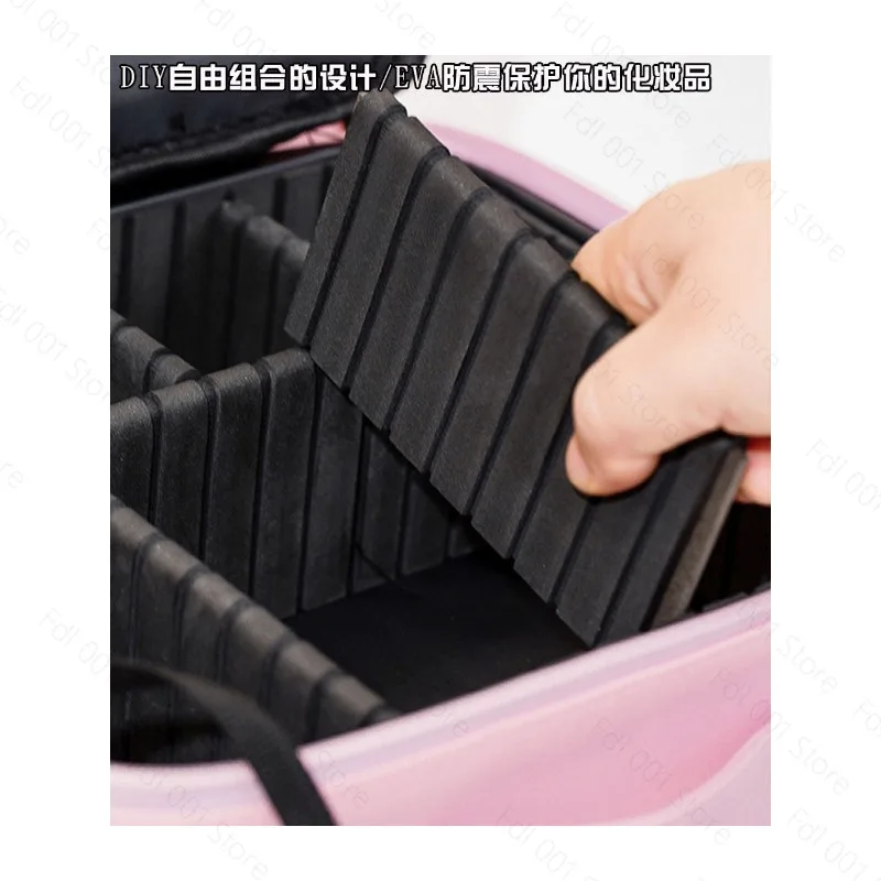 Women LED Lighted Makeup Case with Mirror Large Capacity Portable Travel Cosmetic Bag Detachable Organizer Storage Box - view 3