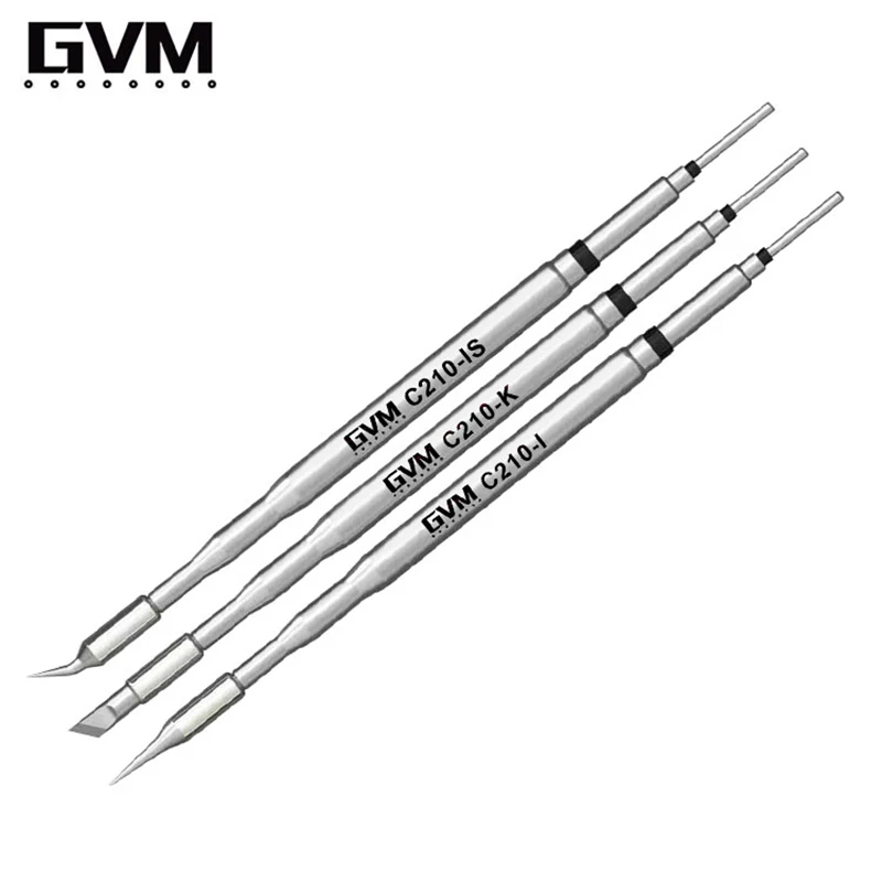 Lead-free sunshine SS C210 soldering tip, GVM T210 T210 T26 T26D S21 tips; fast heating; C210-I/IS/K head for SMD welding