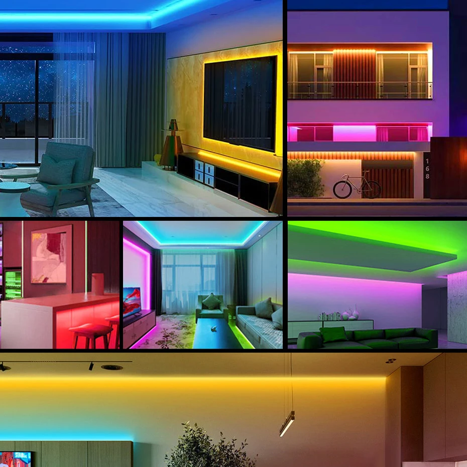 Tuya WiFi RGB COB LED Strip Light DC 24V Smart Led Tape APP Control Adhesive Ribbon 840LEDs/m Dimmable For Home Lighting Decor