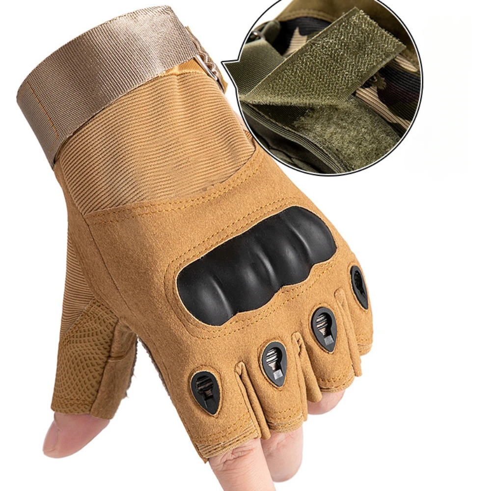 Men\'s Tactical Gloves Motorcyclist Paintball Airsoft Combat Driving Hunting Riding Gloves Black Gloves  Fingerless Gloves