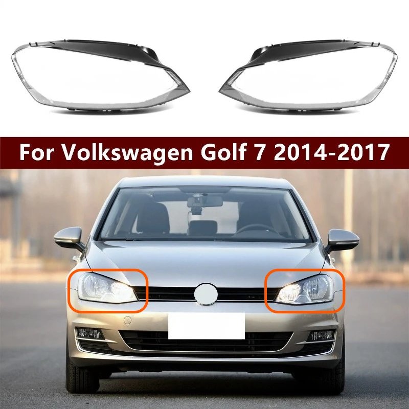 

For Vw Golf 7 MK7 GTI 2014-2017 Clear Headlamp Lens Shell Transparent Lampshade Cover 1 Pair Front Headlight Cover Auto Parts