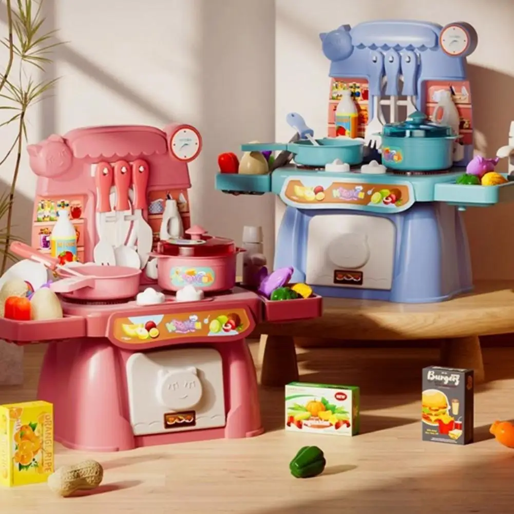 Juguete de cocina de inducción para niños, juego de cocina para niños con luz de sonido para educación temprana, 34 Uds., parrilla cultivada en casa para niños