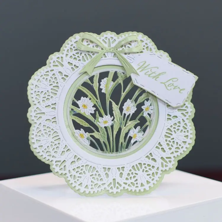 Bellflower Blooms Only Oversized Lace Circle Frame Metal Cutting Dies for DIY Handmade Scrapbooking Greeting Card May 2026 New