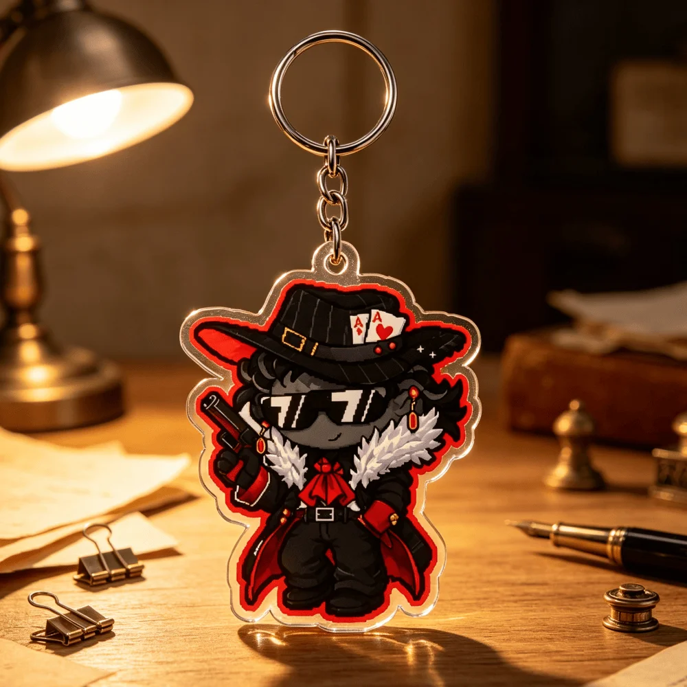 for Forsaken Game Peripheral Hero Mafia Boss Vespera Mafia Lady Acrylic Keychain Q Version Decoration Pendant Cute Festival Gift