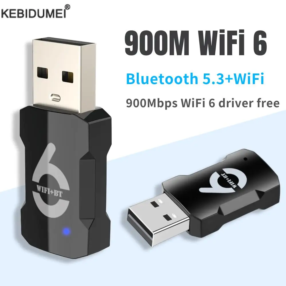 900Mbps USB WiFi Bluetooth Adapter BT5.3 2.4G/5GHz USB WiFi Network Card Wireless Wlan Receiver for Laptop PC Desktop Drive Free