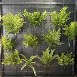 1pcs Artificial Plant Green Persian Fern Leaves Room Decor Fake Plant Plastic Leaf Grass Home Wedding Party Wall Decoration