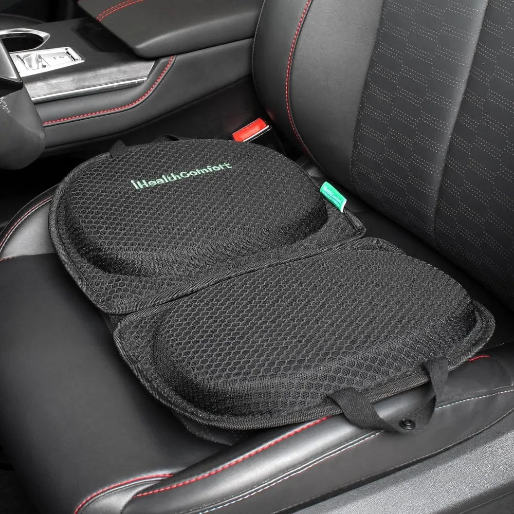 2-in-1 Travel Seat Cushion Cooling Gel Memory Foam Foldable Pad for Airplane Car Office Stadium Pain Relief