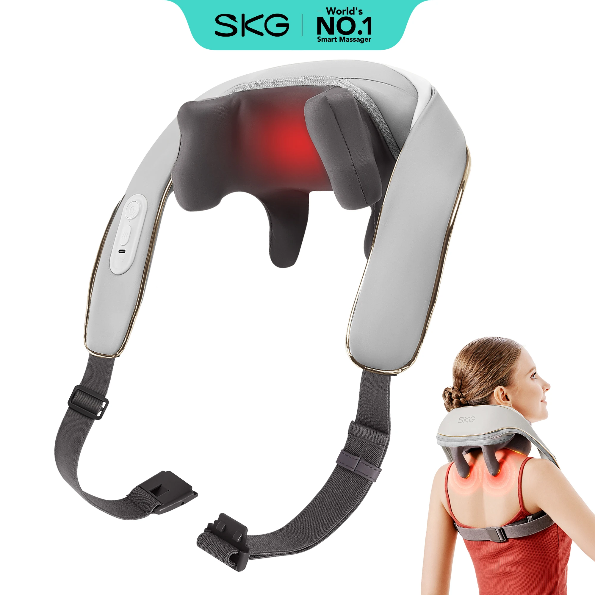 

Массажер для шеи и плеч SKG H5 Mini с подогревом для шеи, спины, плеч, ног, электрический массажер, идеи подарков