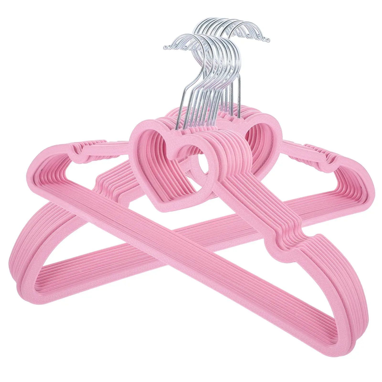 

20 PCS Practical Hangers Heart Standard Clothing Velvet Skirt Clothes Organizer Baby