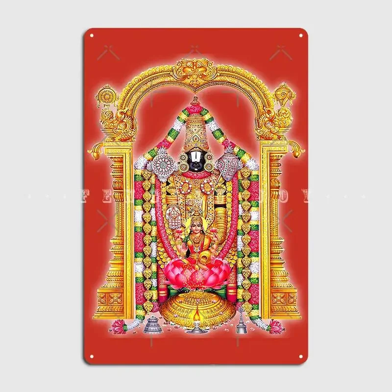 Póster de Lord Bala Ji y diosa Shri Dhan Lakshmi Mata Ji, placa de Metal, diseño de Bar y Club, pintura Mural, cartel de estaño