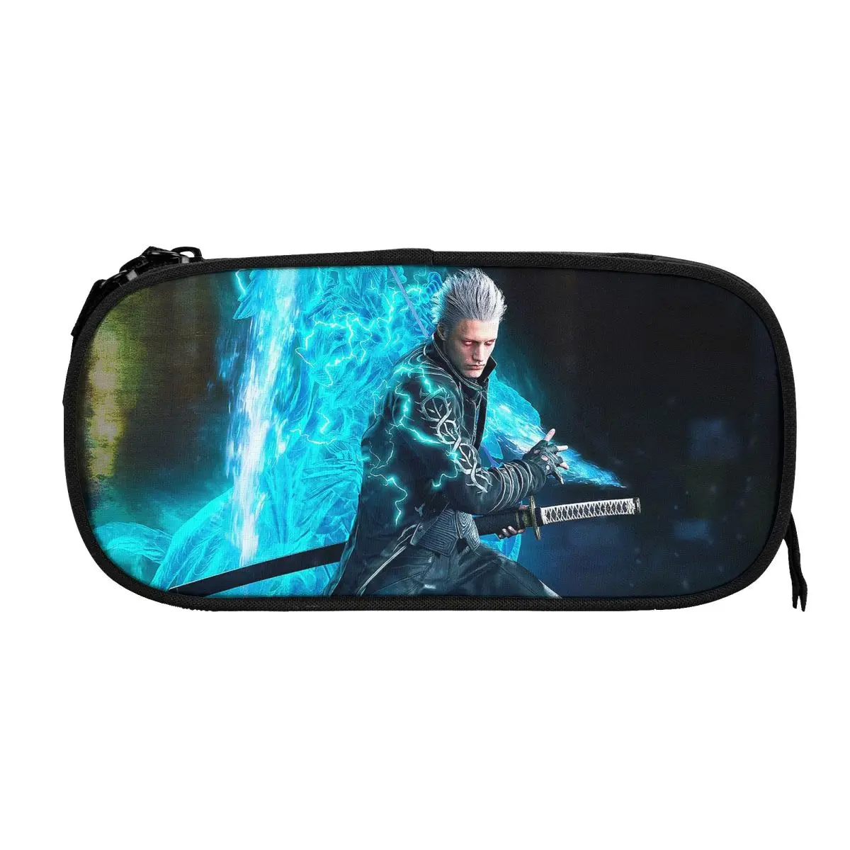 Vergil From The Devil May Cry Series Federmäppchen für Schüler, Schule, Stiftbox, Bleistiftbeutel, großes Fassungsvermögen, Federmäppchen, Stifthalter