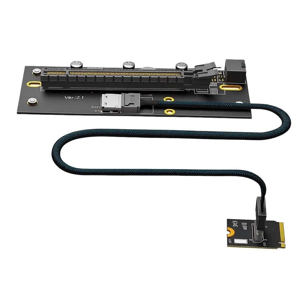 For M.2 For M-Key 2230 2280 to For PCIe 4.0 x16 External Graphics Card Adapter with 6-Pin Right-Side Installation