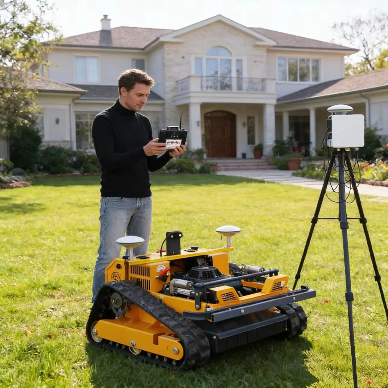 

Индивидуальная дистанционно управляемая газонокосилка с GPS для горных склонов, нескользящая, износостойкая, с сильным сцеплением, быстро очищает территорию на открытом воздухе.