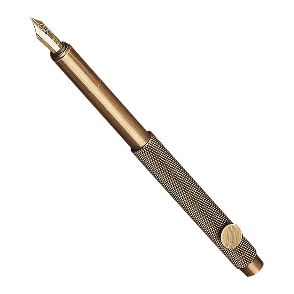 

Brass Retro Fountain Pen Mini 0.5mm Fine Tip Smooth Writing Pen Portable for Calligraphy Artists Students Retro Brass Fountain