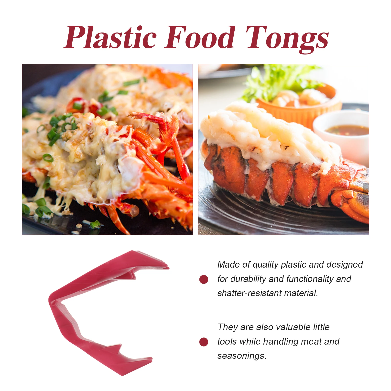 

12Pcs Heat Resistant Plastic Finger Food Tongs Mini Clips for Buffet Catering Kitchen Eating Utensil Finger Tongs