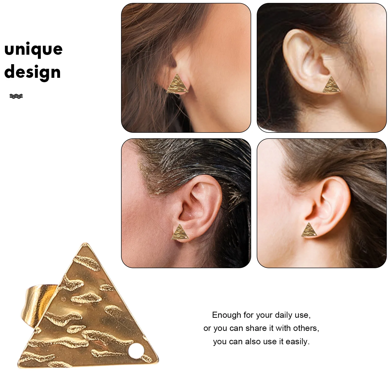 

10 Pcs Geometric Earrings Bezel Setting for Jewelry Making Accessories Blank Post Studs Blanks Base