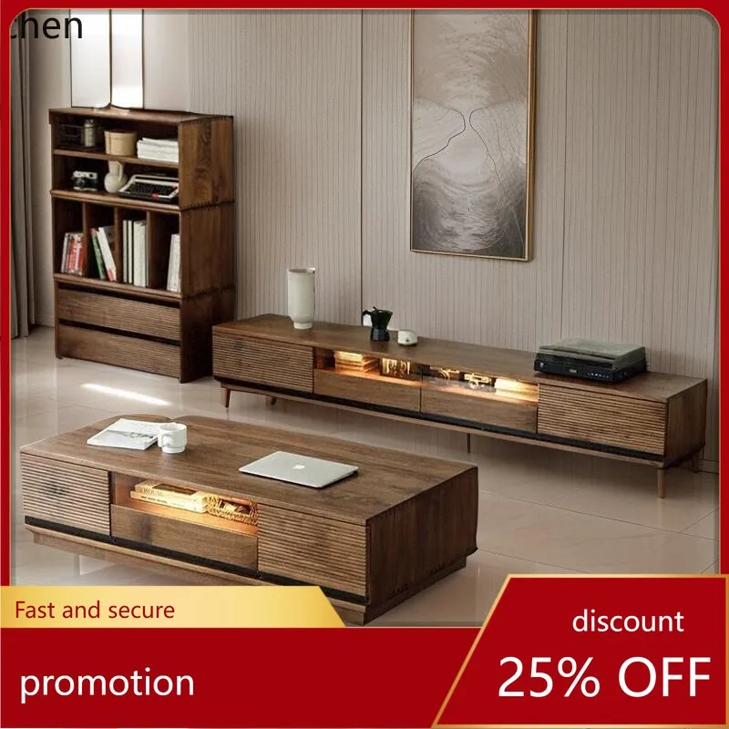 

HT TV cabinet all solid wood simple small apartment living room floor locker advanced sense