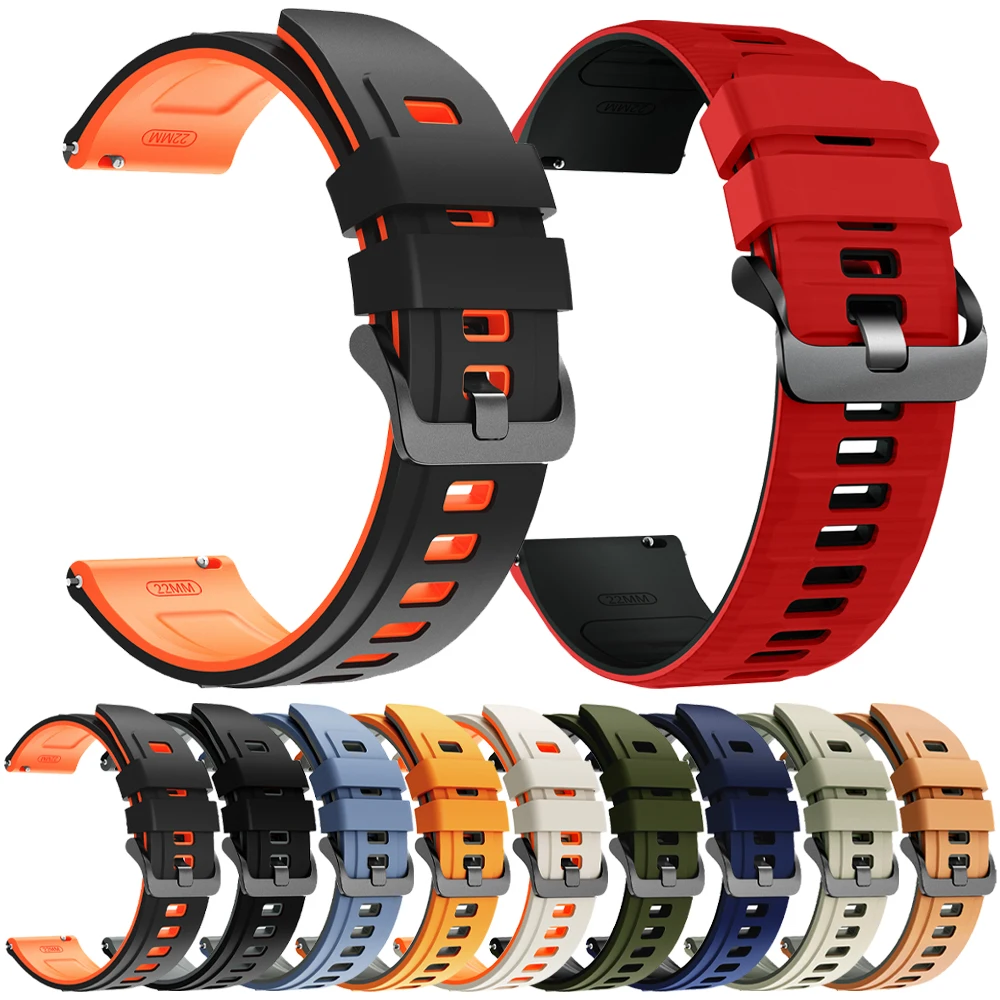 Pour Amazfit BALANCE 2 Bracelet 22mm Bracelet de Sport en Silicone pour Huami Amazfit Bip 6 5 UNITY/GTR 4 3Pro 2/2E GTR 47mm Bracelet de montre Pace