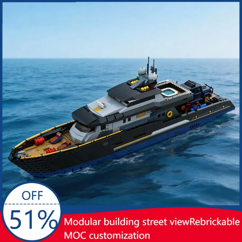 

4367 PCS Customize Series MOC Explorer Yacht Model Building Blocks Bricks Children Assembly Toy Birthday Creative Display Gifts