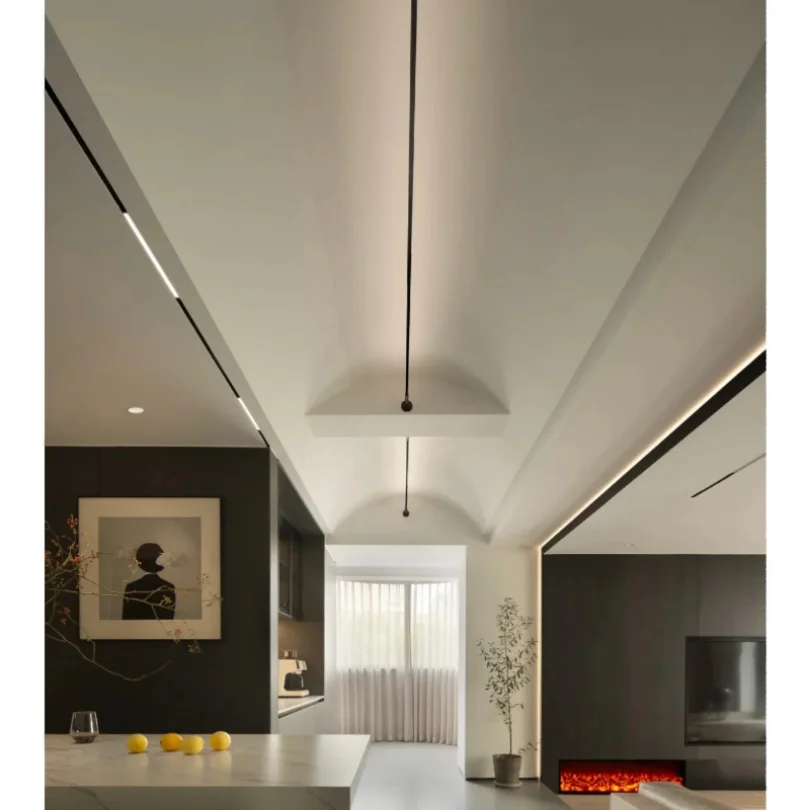 Imagem -06 - Moderno Led Linear Skyline Luzes Lâmpadas de Parede Luminária Arte Home Fundo Cabo de Teto Sala Loja Decoração Linha de Entrada