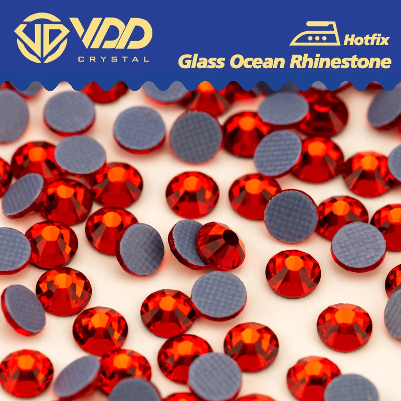 VDD 013 Siam SS6-SS30 Hot-Fix Glass Crystal Rhinestones Strass Flatback Stones For Fabric Garment Clothing