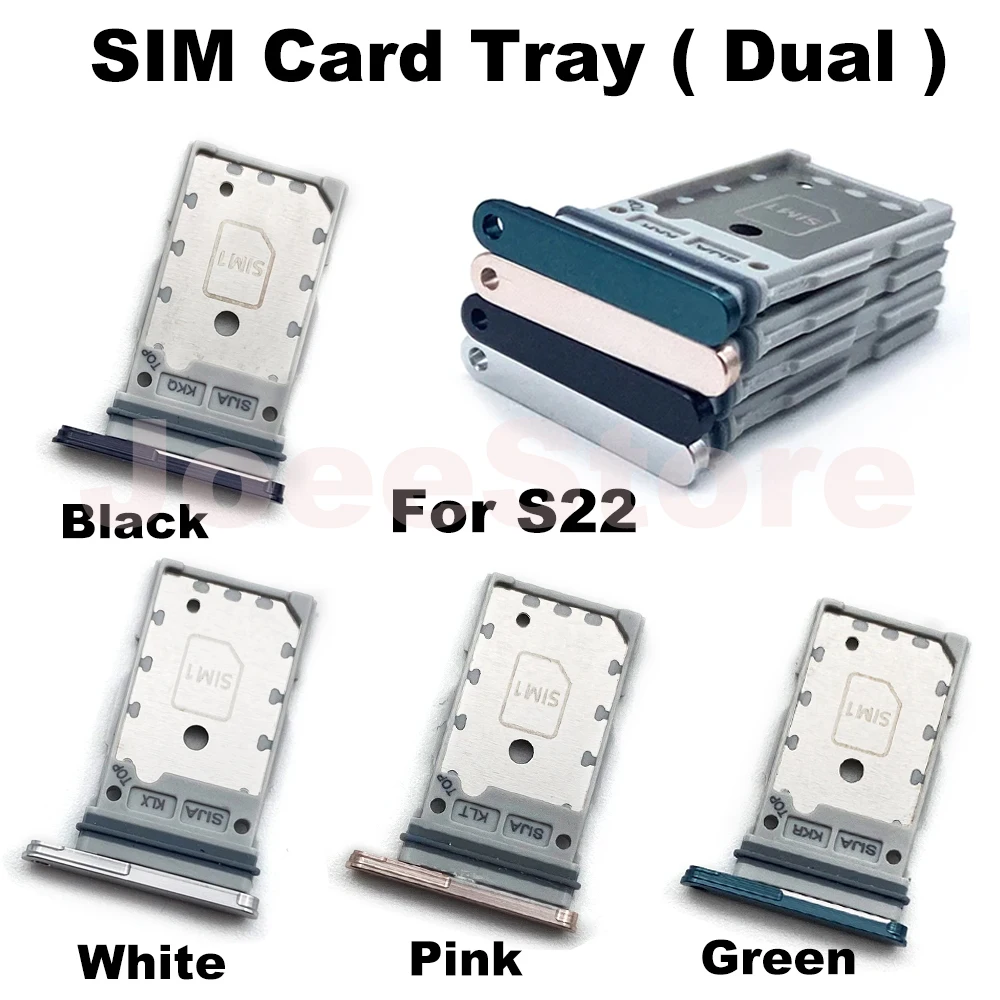 2pcs SIM Card Slot Tray For Samsung Galaxy S22 S22Plus S22Ultra Dual Sim Card Chip Drawer Holder Adapter Replacement Parts