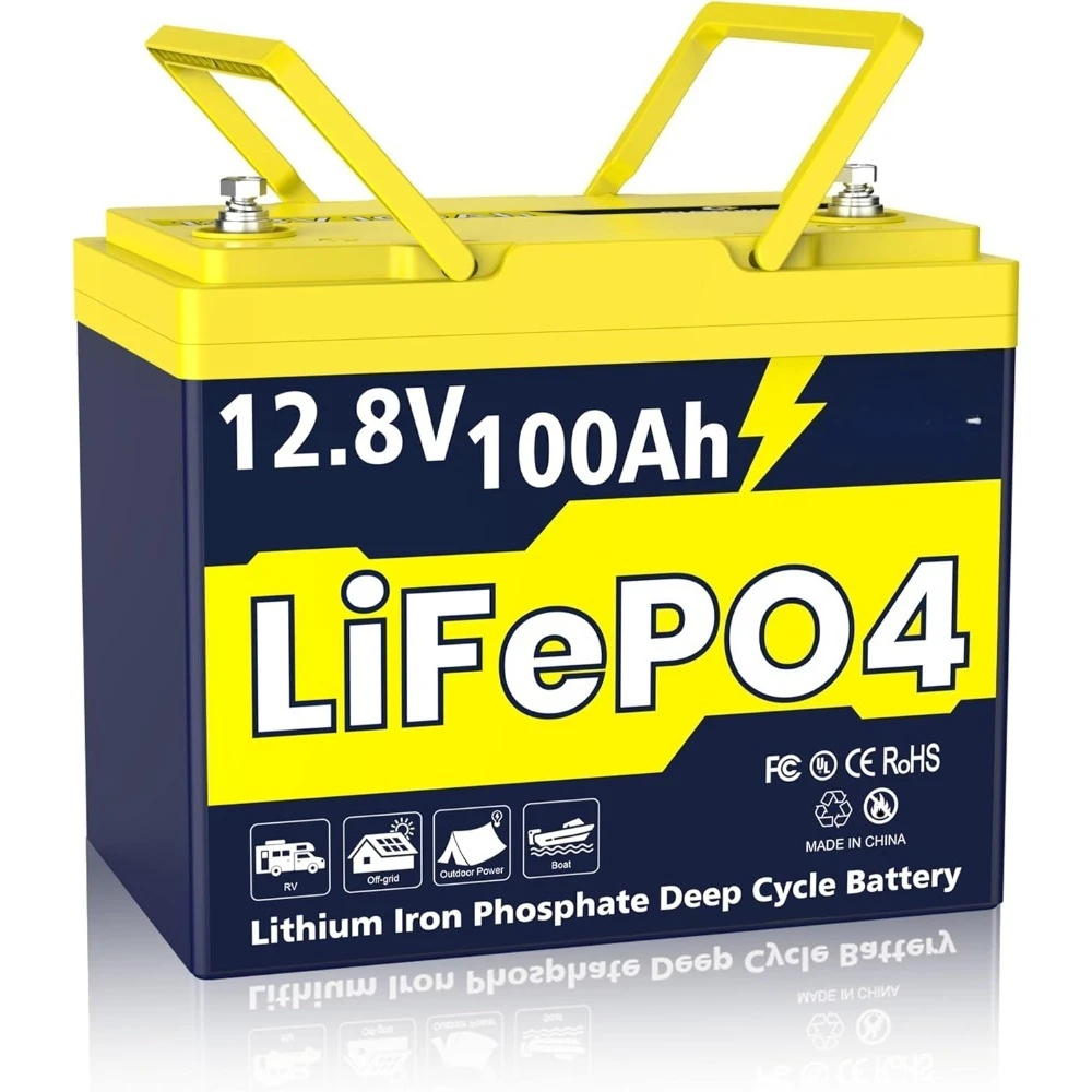 

12V 100Ah LiFePO4 Battery, Group 24,A+ Grade Cell Built-in 100A Smart BMS,15000 Deep Cycle Lithium Battery for Rv,Trolling Motor