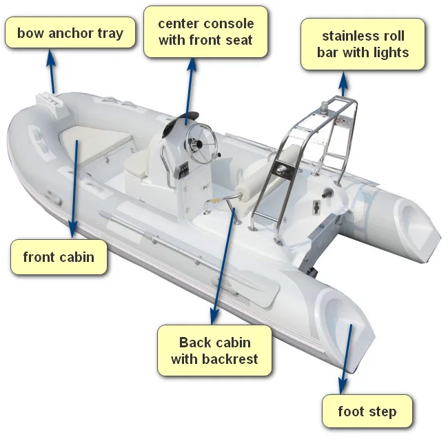 YE TENDER 3.9m Hypalon Black Deep V Hull RIB Inflatable Fishing Boat