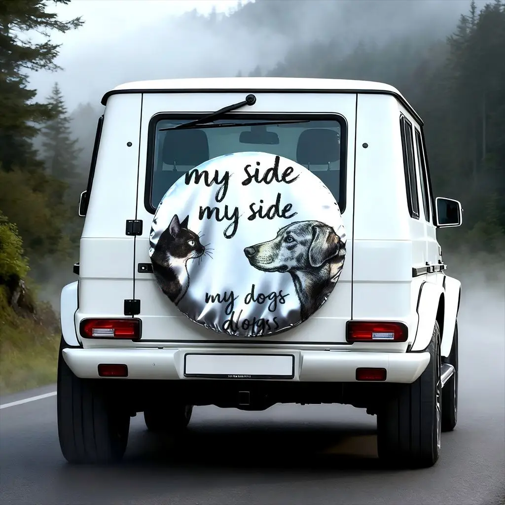 Housse de pneu pour animaux de compagnie, chiot mignon, chaton, vache, poulet, pour voitures, suv, motos, camping-car, roue adaptée au design d'animal de compagnie adorable, pour trappe