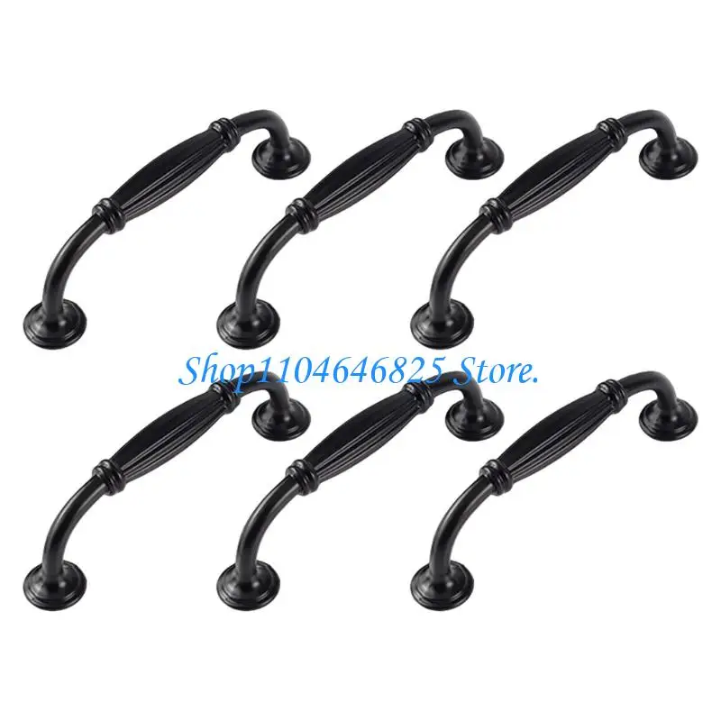 Modern Black Cabinet Handle Ergonomic Grip Aluminum Alloys Drawer For Kitchen Wardrobe Drawer Hardwares Easy Installation