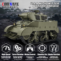 Kubingke's new American M8 rotating 360 degrees smoking electric remote control tank 1/16 military model toy