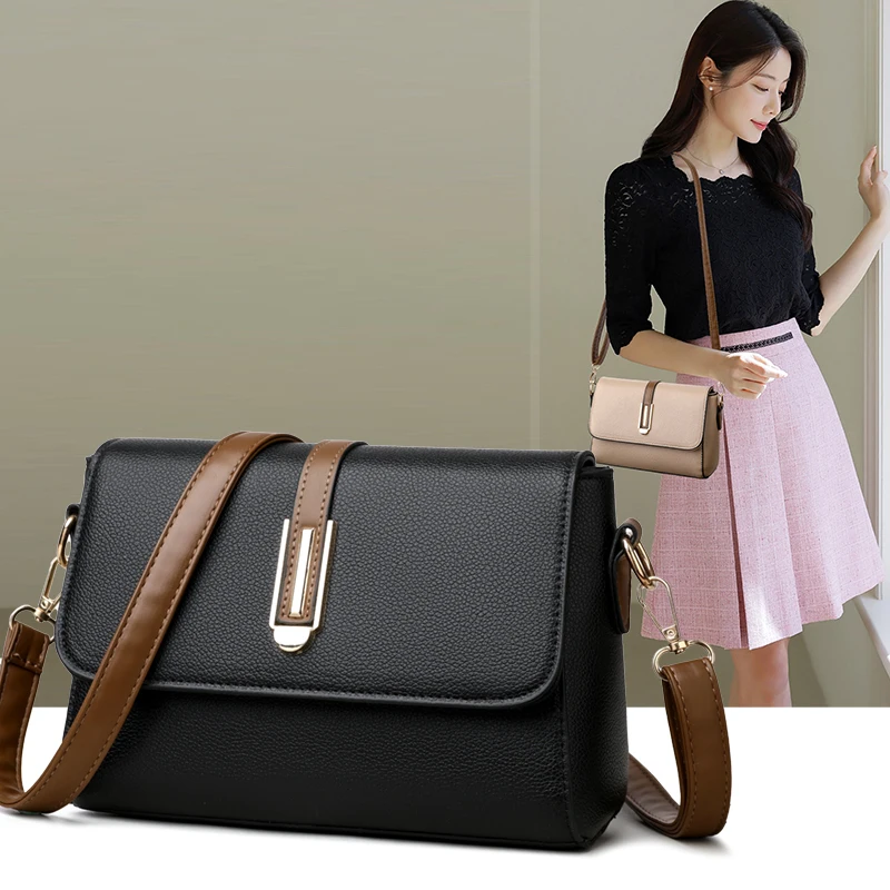 

High Quality PU Bag Cover Women's Diagonal Cross Small Square Bag 2024 Fashionable Solid Color Exquisite Women's Shoulder Bag