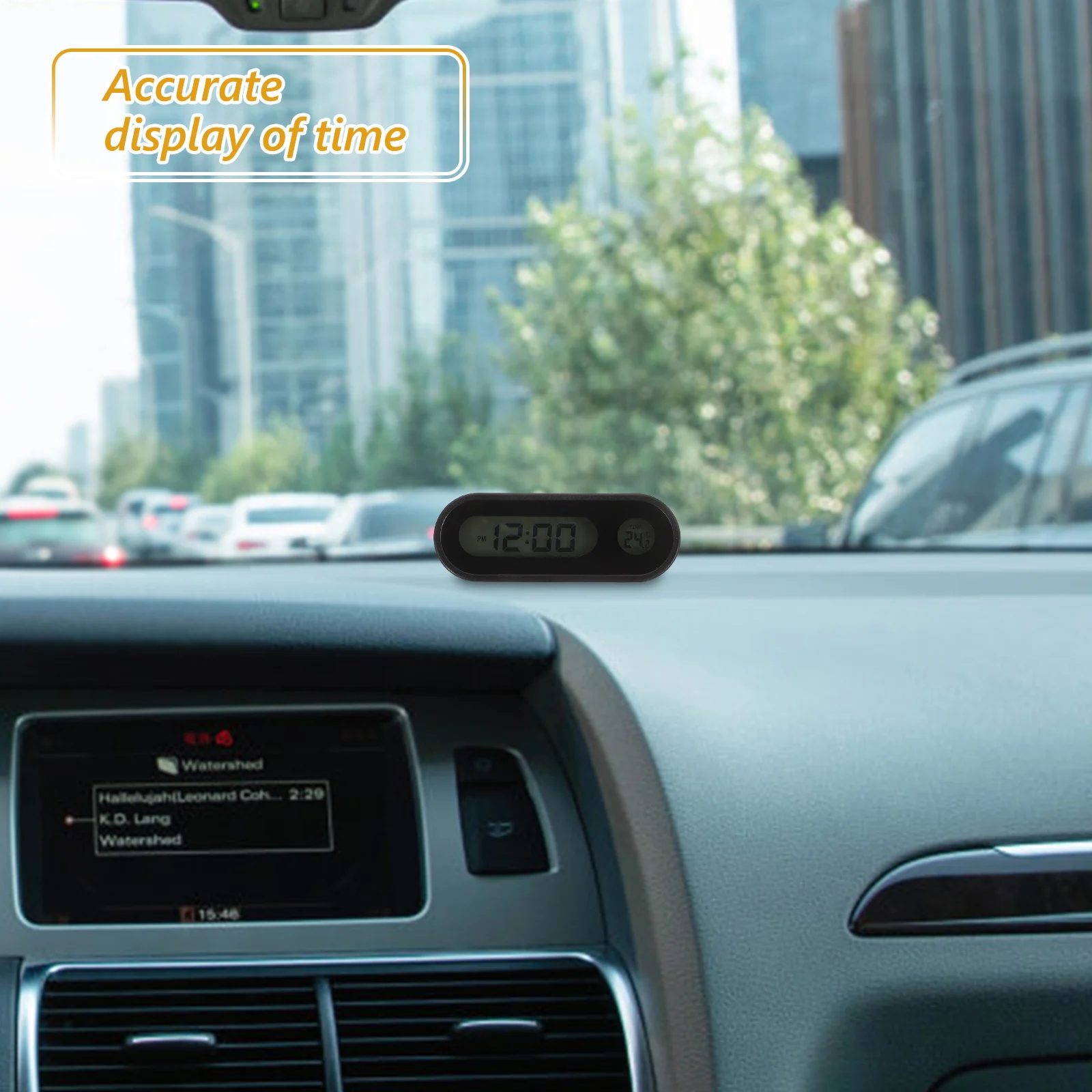 

Mini Digital Clock For Car Dashboard Temperature Display Backlight Small Electronic Vehicle Timepiece Auto Truck Desk Sensor