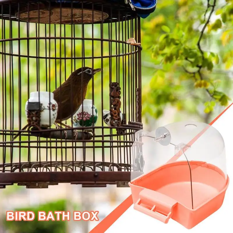 Parrot Bath Box Clear Bath Tub For Parrot Cage Bathing Bathroom Parrot Bird Bathing Tub Parakeet Bird Cage Accessories Caged