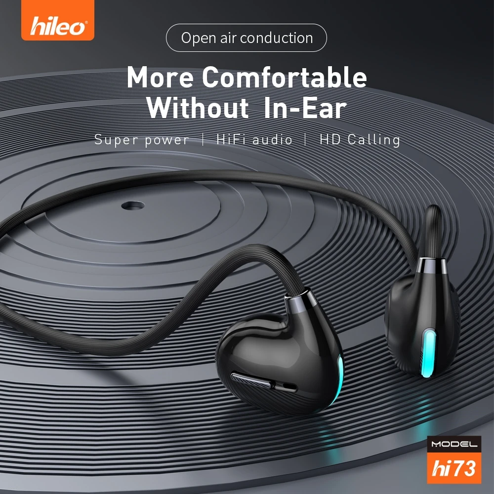 Hileo Hi73 Wireless Headphones Bluetooth 5.3 Hifi Stereo Earphones Sports Waterproof TWS Noise Reductio Earbuds Blutooth Headset