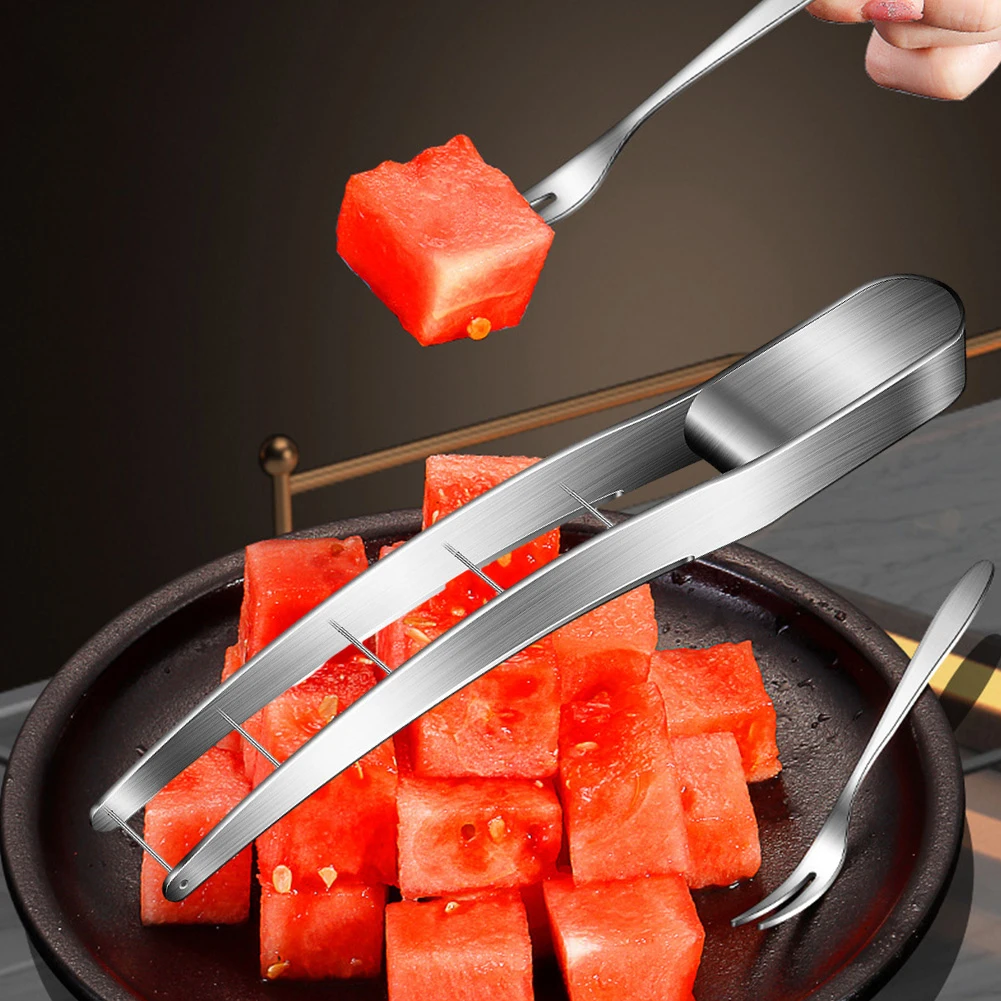 

Watermelon Cutter Slicer Stainless Steel Quickly Watermelon Cutting Tool Watermelon Fruit Knives Melon Cutter for Kitchen Gadget