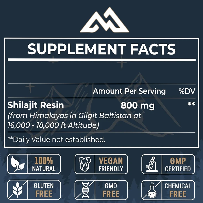 800mg Himalayan Shilajit resin supplement, pure high energy, strength and immunity, male and female, 30g