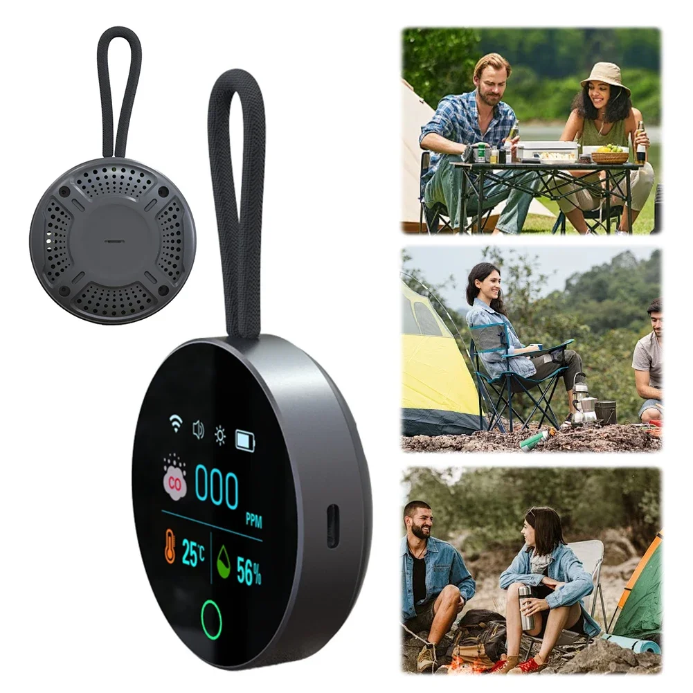 

3 In 1 Carbon Monoxide Detector with Magnetic Suction CO Temperature Humidity Detector HD LCD Display for Outdoor Camping RV Car