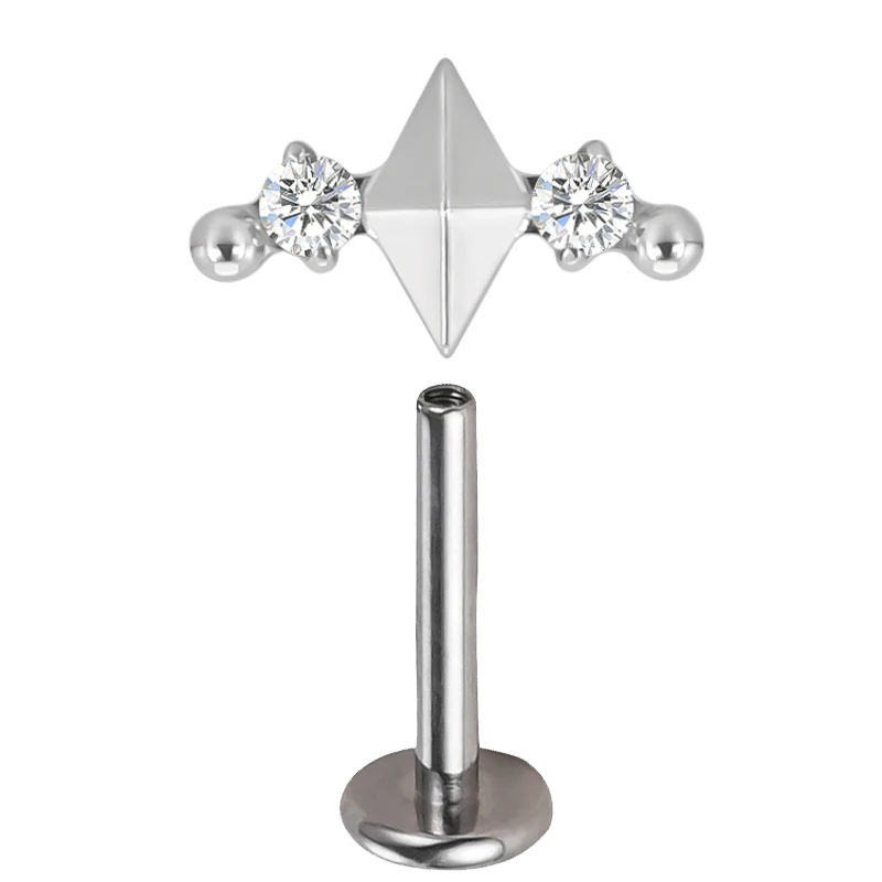 Titanium Ear Studs Piercing Half Sun and Star Lip Stud Earrings