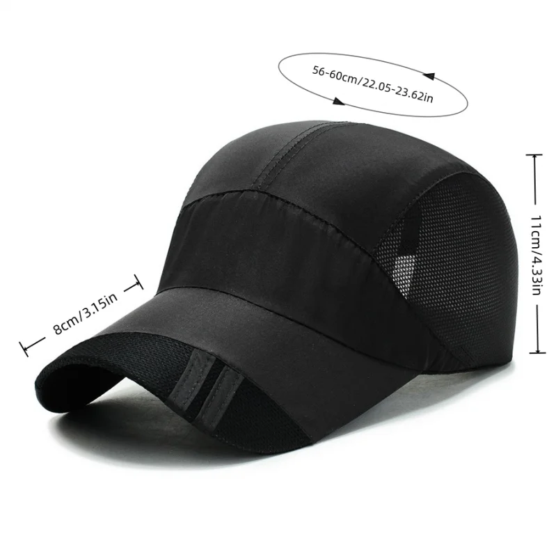 Quick Dry Baseball Cap Laser Cut Mesh Ball Curved Brim Snapback Hat