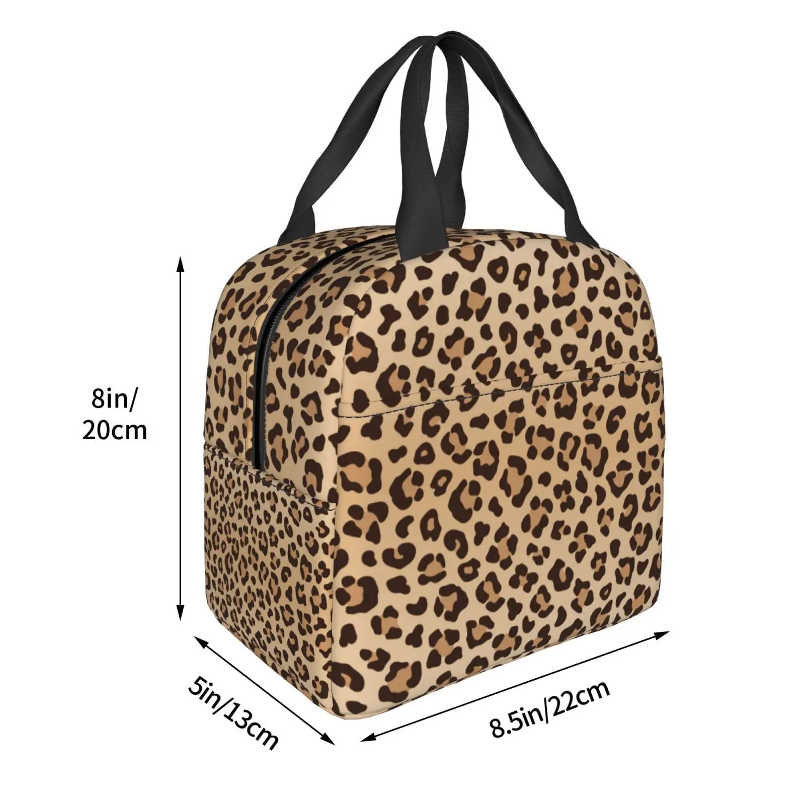 Lunch Bag Insulated Leopard Lunch Box Animal Skin Texture Reusable Lunch Tote Bag For School Work College Outdoor Travel Picnic