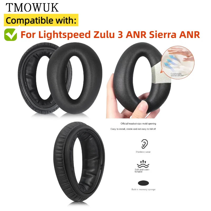 Lightspeed Zulu 3 ANR Sierra ANR 귀마개 용 교체 용 이어 패드 초 부드러운 스폰지 쿠션 커버 헤드폰