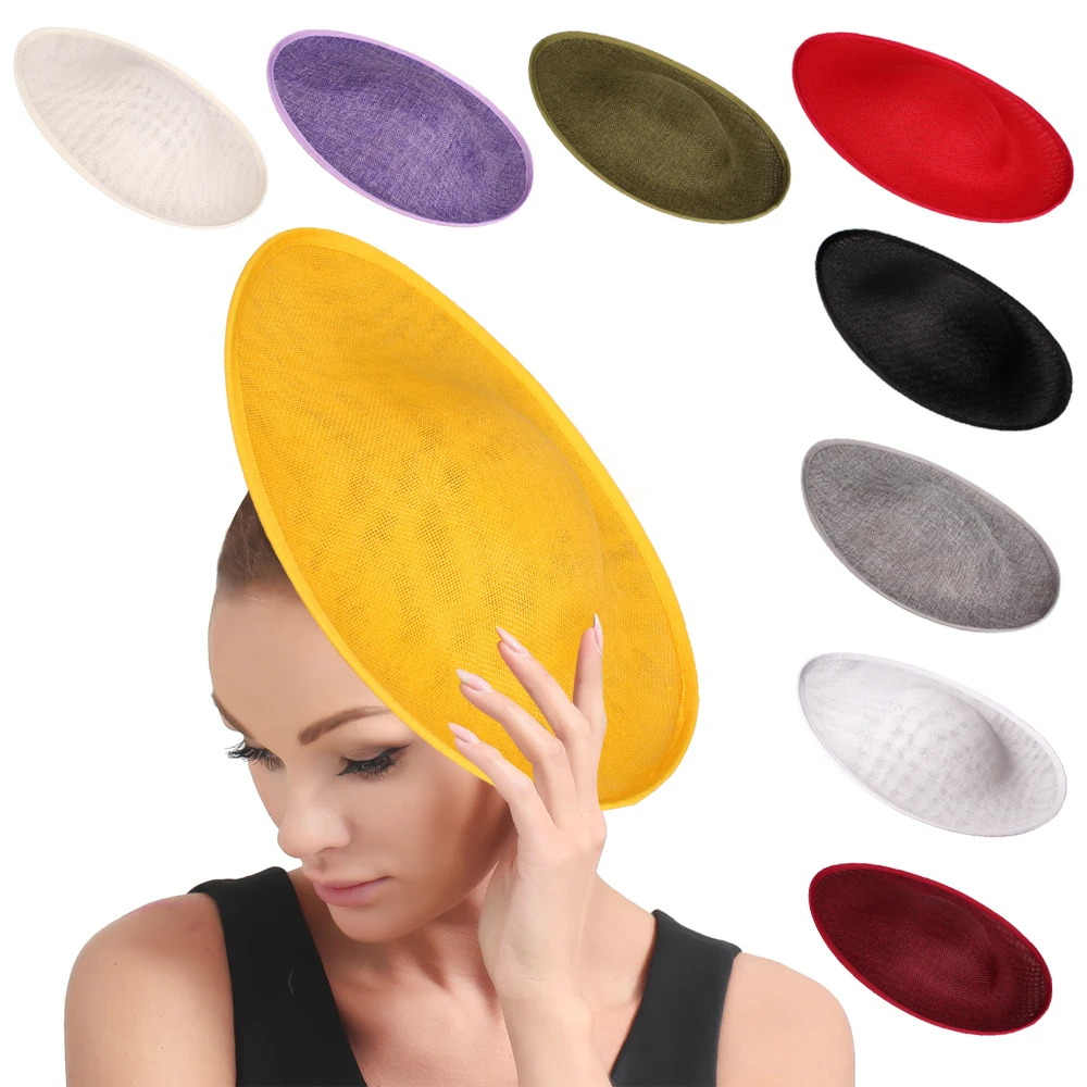 

32*27 CM Imitation Sinamay Round BIG Fascinator Base Hat Millinery Bridal Wedding DIY Hair Accessorie Royal Ascot Party Headwear