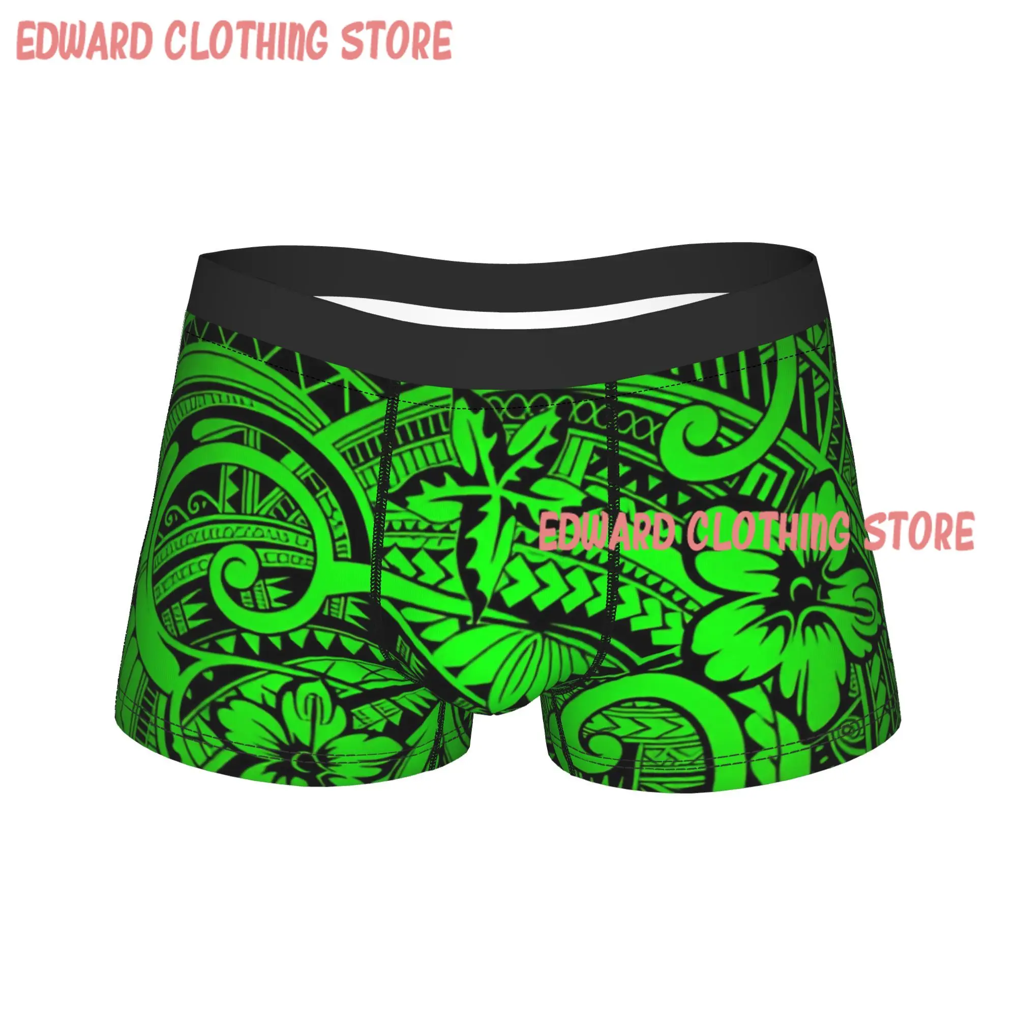 Polynesian Art Underwear  Breathable Underpants Custom Boxer Brief For Male Pouch Plus Size Boxer Shorts