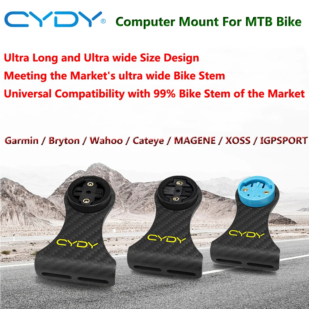 CYDY Carbon 3K Road Bicycle Computer Holder Garmin Edge Bryton Rider Whaoo Catey XOSS IGPSPORT MAGENE MTB Bike GOPRO Mount