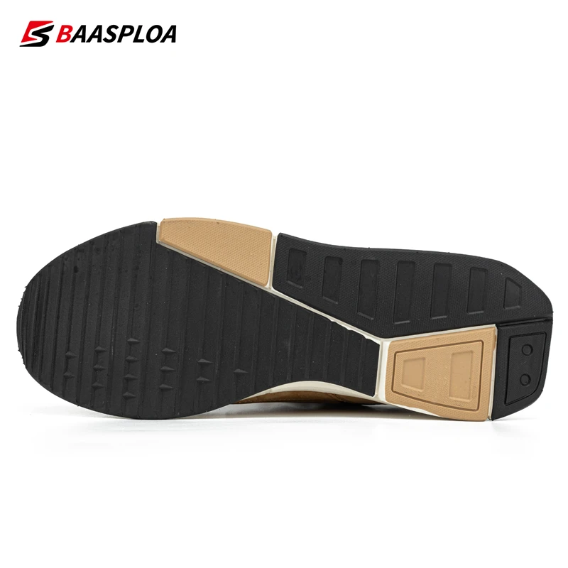 Baasploa 2021 New Arrival Men Casual Waterproof Running Shoes Fashion Leather Skateboard Shoes Wear-Resistant Male Sport Shoes