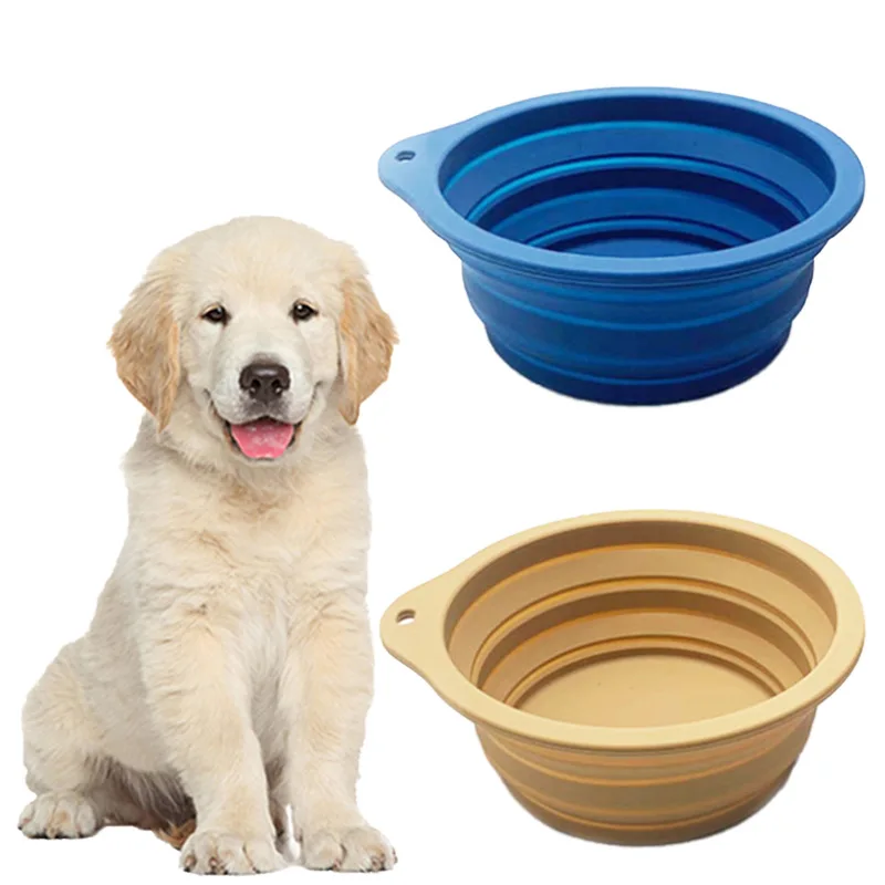 

600ml Large Collapsible Dog Pet Folding Silicone Bowl Outdoor Travel Portable Puppy Food Container Feeder Dish Bowl