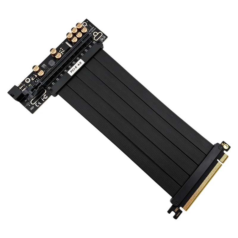 20cm PCIe4.0 x16 Riser Cable Gen4 90 Degree GPU Extension Cord High Speed Vertical Mount Graphics Card Adapter Cable for PC Case