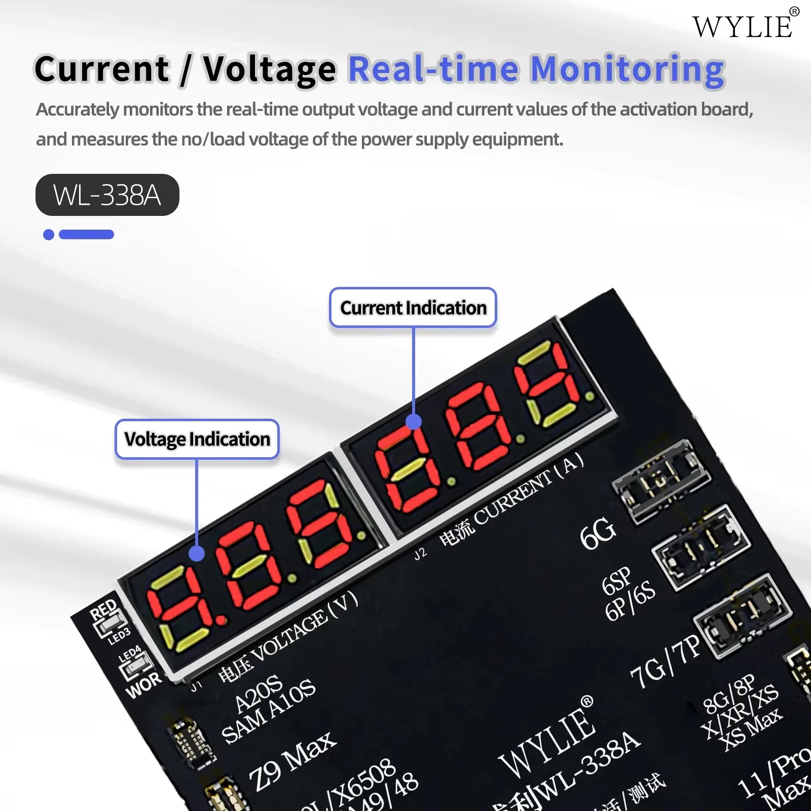 WYLIE WL-338A Universal Battery Activation Board Real-time Voltage Current Detection Short Circuit Protection For iPhone Android