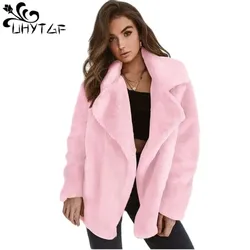 Women's Winter Jacket Fashion Europe America Autumn Winter Faux Fur Coat Female Korean Loose Furry Flutty Outewear Ladies 2349